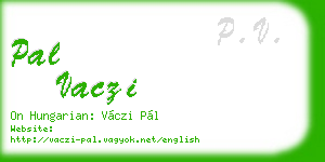 pal vaczi business card